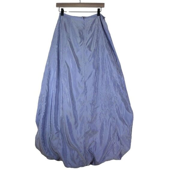 Y2K Vtg BEBE Purple Gray Iridescent Maxi Skirt Balloon Ruched Futuristic Medium - Picture 4 of 10